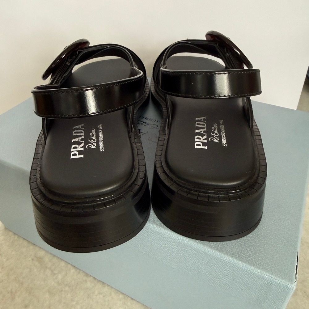 Prada 1X962N Women's Leather slingback sandals shoes, size 37 (US 7) - Picture 11 of 15